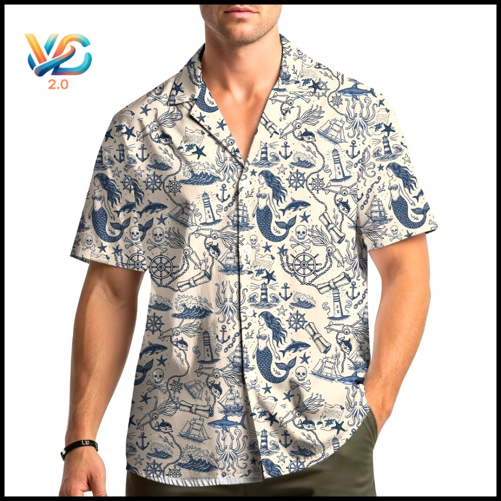 Tractor Print Hawaiian Shirt Button Down Short Sleeve Regular Fit